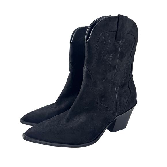 Universal Thread Shoes - Universal Thread Jacey Western Ankle Boots Black Heeled Women's 11 Suede